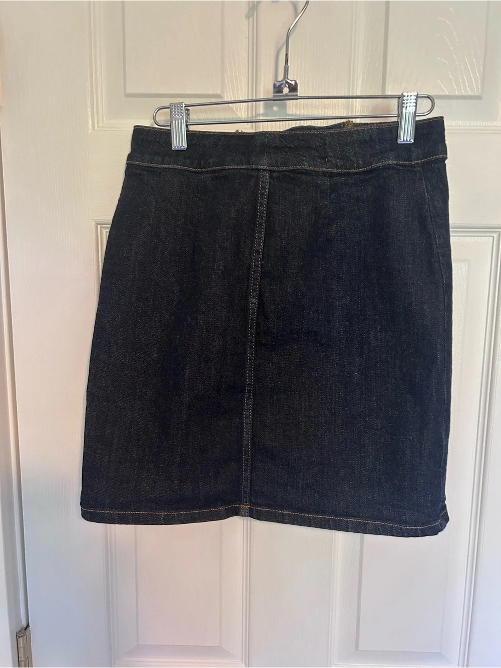 BLDWN Blue Denim Mini Skirt with White Lace-Up